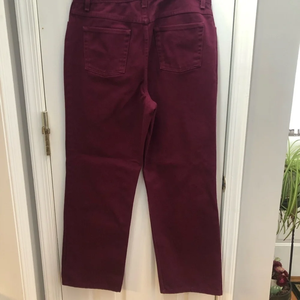 𝅺JEANOLOGY Burgundy Jeans long boot cut pants size 14‎   #p1005 - Picture 2 of 8